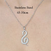 Non-Tarnish 201 Stainless Steel Hollow Snake Pendant Necklace NJEW-OY001-93-3