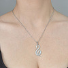 Non-Tarnish 201 Stainless Steel Hollow Snake Pendant Necklace NJEW-OY001-93-2