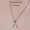 Non-Tarnish 201 Stainless Steel Hook Pendant Necklace NJEW-OY001-03-3