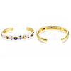 Colorful Cubic Zirconia Flat Cuff Bangle BJEW-N014-002-NF-3