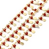 Glass Beaded Teardrop Charm Chains CHC-A006-13G-04-1