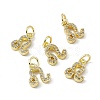 Real 18K Gold Plated Brass Micro Pave Clear Cubic Zirconia Charms KK-E068-VB411-5-4
