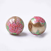 Printed & Spray Painted Imitation Pearl Glass Beads GLAA-S047-06A-06-2