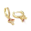 Rack Plating Brass Micro Pave Cubic Zirconia Huggie Hoop Earrings EJEW-F278-16-G-3