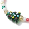 Round & Christmas Tree Glass Beaded Stretch Bracelets for Women BJEW-TA00503-3