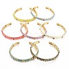 Stripe Enamel Cuff Bangle BJEW-S141-013-1