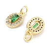 Brass Micro Pave Cubic Zirconia Charms KK-C051-04G-03-2