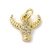 Rack Plating Brass Micro Pave CLear Cubic Zirconia Charms KK-C053-12G-1