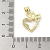 Rack Plating Brass Micro Pave Cubic Zirconia Pendants KK-C052-06G-3