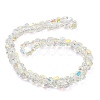 AB Color Plated Electroplate Transparent Glass Beads Strands EGLA-G037-04A-AB01-2