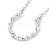 Platinum Plated Brass Pendant Couple Necklace for Men NJEW-G073-09A-P-1