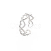 304 Stainless Steel Open Heart Wrap Cuff Ring for Women RJEW-S405-194P-3