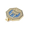 Rack Plating Brass Micro Pave Clear Cubic Zirconia Pendants KK-H474-22G-3