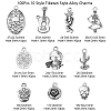 100Pcs 10 Style Tibetan Style Alloy Pendants TIBEP-CJ0001-85-2