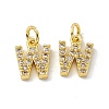 Real 18K Gold Plated Brass Micro Pave Clear Cubic Zirconia Charms KK-E068-VB452-W-2