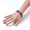 Two Loops Natural Lava Rock & Natural/Synthetic Mixed Stone Beads Warp Stretch Bracelets BJEW-JB04223-01-4