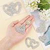 Fingerinspire 6Pcs 6 Style Heart Glitter Hotfix Rhinestone DIY-FG0002-28-3