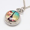 Openable Printed Porcelain Pocket Watch Necklace X-WACH-M008-M-3