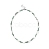 Natural Shell Heart & Green Aventurine Bamboo Beaded Necklace NJEW-TA00123-4