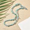 Natural Flower Amazonite Chip Beaded Necklaces for Men Women NJEW-G159-01L-2