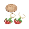 5 Pairs 5 Styles Handmade Japanese Seed Braided Fruit Dangle Leverback Earrings & Stud Earrings EJEW-MZ00022-3