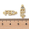 Rack Plating Brass Pave Clear Cubic Zirconia Connector Charms KK-K332-38G-3