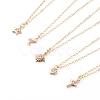 Brass Micro Pave Clear Cubic Zirconia Pendant Necklaces NJEW-JN03400-1