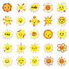 50Pcs Cartoon Sun-themed PVC Self-Adhesive Stickers PW-WG89750-01-4