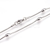 Non-Tarnish 304 Stainless Steel Snake Chain Necklaces NJEW-G313-15P-2