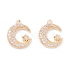 Rack Plating Brass Micro Pave Cubic Zirconia Pendants ZIRC-C026-05LG-1