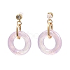 Ring Shape Transparent Acrylic Dangle Stud Earrings EJEW-JE04189-M-5