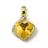 Real 18K Gold Plated Rack Plating Brass Micro Pave Clear Cubic Zirconia Pendants KK-C015-16G-3