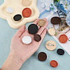 Olycraft 14Pcs 14 Styles Dyed Wood Brooch Cabochon Settings FIND-OC0003-20-2