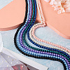 Kissitty 7 Strands 7 Colors Baking Painted Pearlized Glass Pearl Round Bead Strands HY-KS0001-01-7