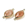 Natural Sunstone Faceted Connector Charms G-K347-03G-01-2