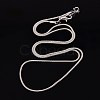 Silver Color Plated Brass Snake Chain Necklaces X-NJEW-D181-S-1