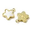 Ion Plating(IP) 304 Stainless Steel Pave Shell Star Charms FIND-Z028-26G-2