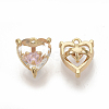 Brass Cubic Zirconia Charms KK-T050-06G-03-NF-2