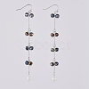 Faceted Rondelle Glass Beads Dangle Earrings EJEW-JE03817-01-1