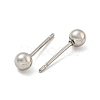 Tarnish Resistant 304 Stainless Steel with 201 Stainless Steel Smooth Round Ball Stud Earring Findings STAS-O004-08B-P-2