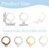 SOFPLATE 120Pcs 4 Colors Brass Leverback Earring Findings KK-SP0001-02-2