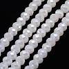1 Strand Electroplate Opaque Solid Color Crystal Glass Rondelle Beads Strands X-EGLA-F047A-01AB-1