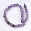 Natural Purple Lodolite Quartz/Purple Phantom Quartz Beads Strands X-G-S333-6mm-030-2