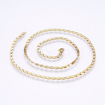 304 Stainless Steel Sheet Chain Necklaces MAK-L015-04B-1