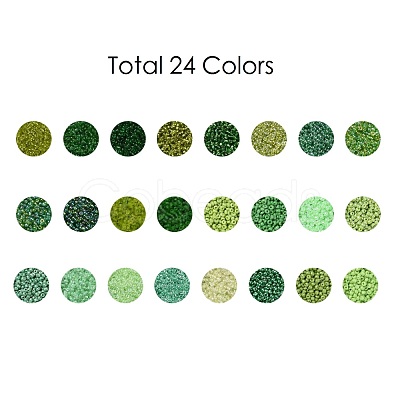 Green Series 600G 24 Colors K9 Glass Seed Beads SEED-JP0008-04-2mm-1