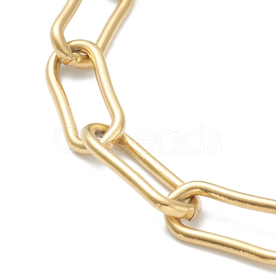 304 Stainless Steel Paperclip Chain Necklaces NJEW-I245-09G-1