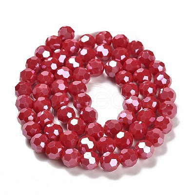 Electroplate Opaque Glass Beads Strands EGLA-A035-P8mm-A16-1