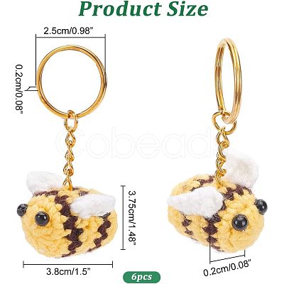 Nbeads DIY 3D Bee Charm Keychain Making Kit DIY-NB0007-27-1