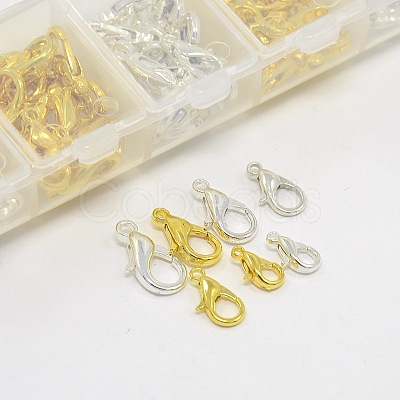 1 Box 140PCS Silver & Golden Zinc Alloy Lobster Claw Clasps PALLOY-X0008-B-1