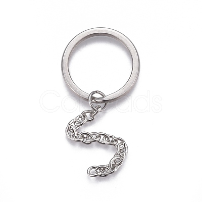 Tarnish Resistant 304 Stainless Steel Split Key Ring Clasps STAS-L226-009B-1